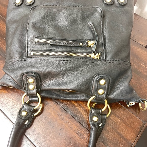 Linea Pelle Black Leather Shoulder Bag - Picture 11 of 12